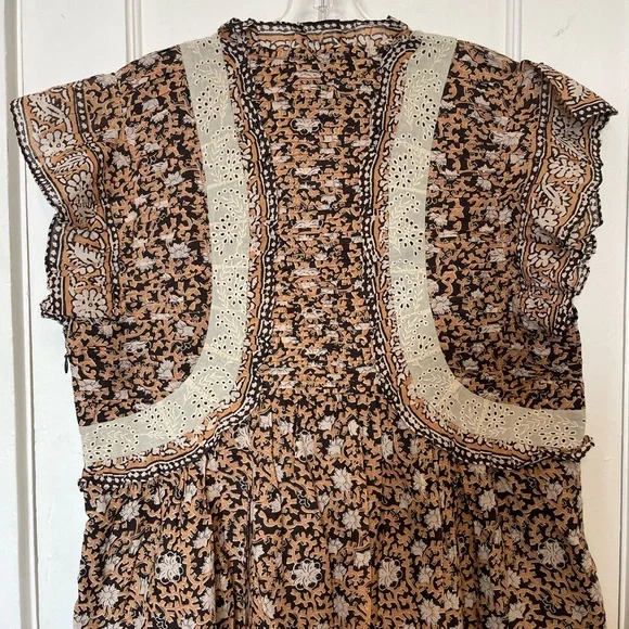 Sea New York Brown and Cream Dress with Lace Detail - Picture 8 of 12